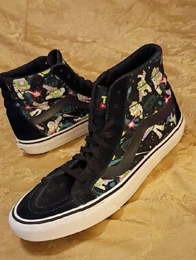 Vans Black Sk8-Hi X TOY STORY  Multicolor Space Print Men's 11.0 Woman's 12.5